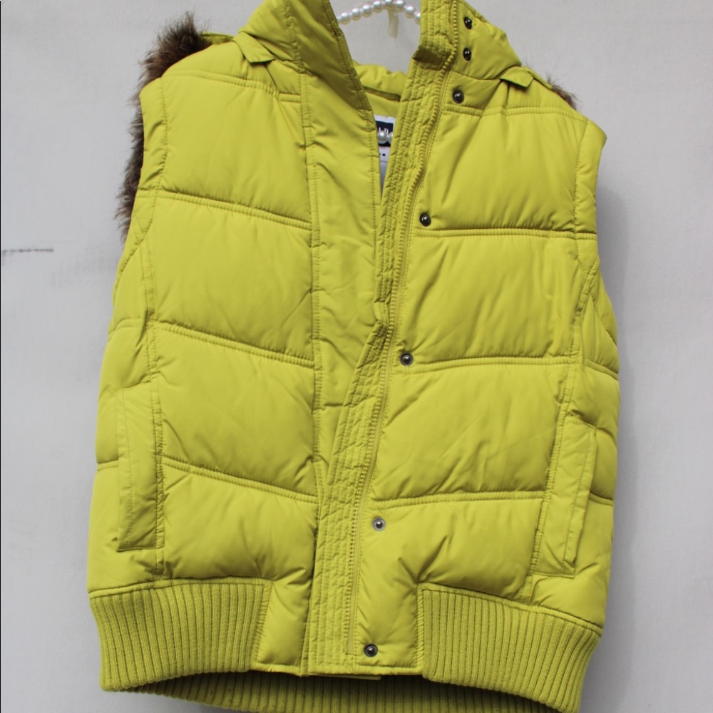 Gap green hooded puffer vest